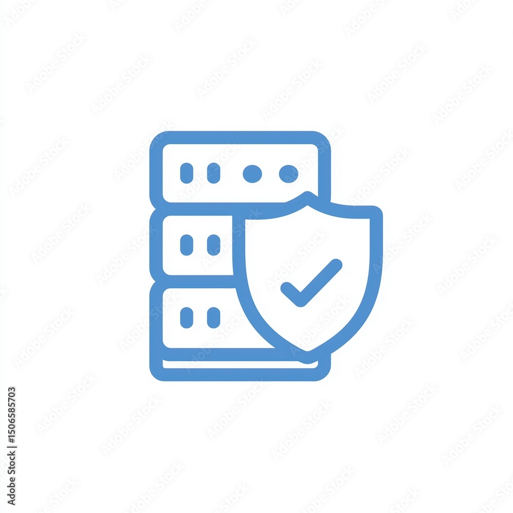 Fototapeta premium Secure Data Server Icon on White Background