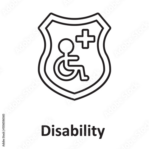 Disability insurance :Vector Icon which can easily modify or edit