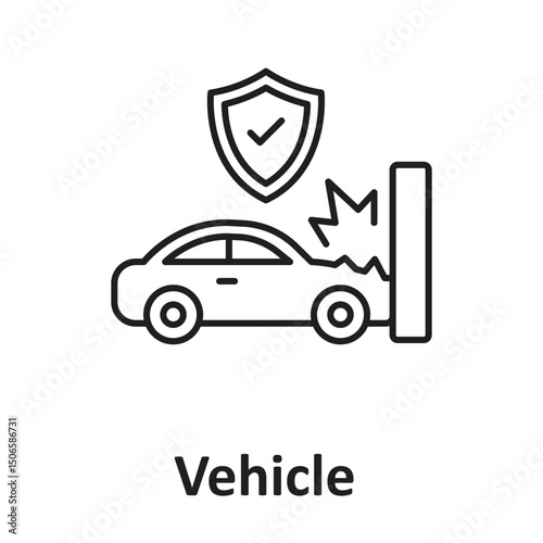 Vehicle insurance :Vector Icon which can easily modify or edit