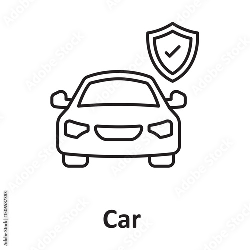 Car insurance :Vector Icon which can easily modify or edit