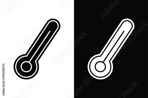 Temperature Symbol Vector. Thermometer Icon Silhouette for Weather Designs