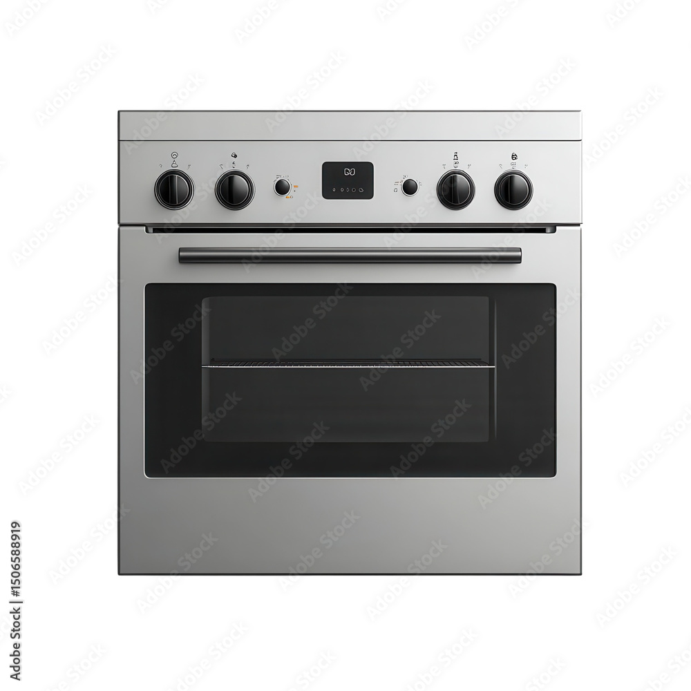 Fototapeta premium A modern oven ready to bake delicious meals with its digital display and on transparent background