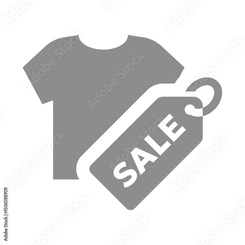 T-shirt with sale price tag. Clothing or clothes sale or discount.
