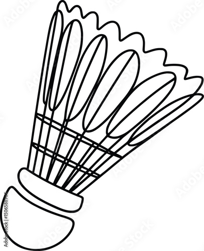Single Shuttlecock Outline Drawing for Badminton Design