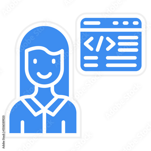 Citizen Developer Female Icon Style
