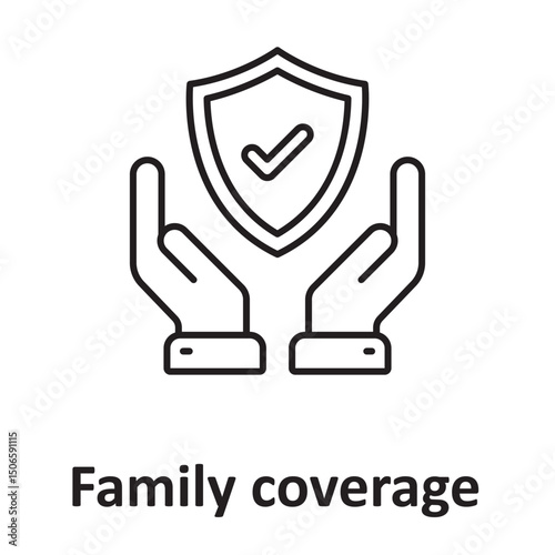 Family coverage :Vector Icon which can easily modify or edit