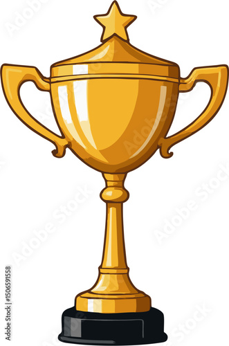 gold cup isolated on white background vector 