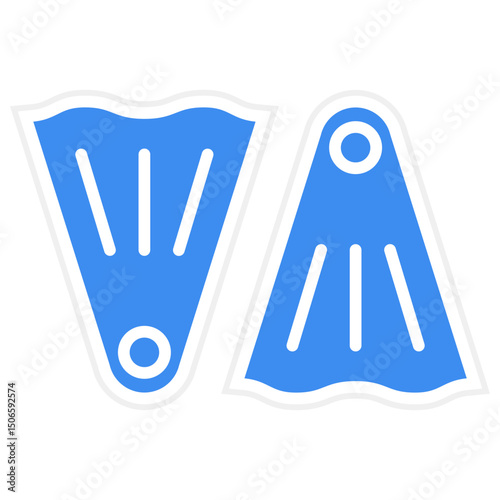 Fin Swimming Icon Style