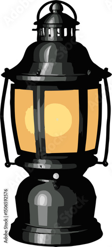 old oil lamp vector illustration design 
