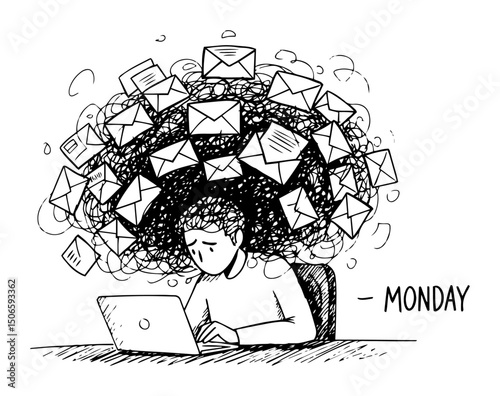 email overload stress on monday