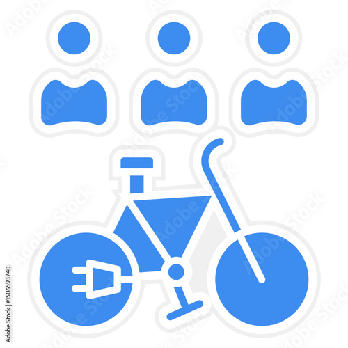 Electric Bike Share Icon Style
