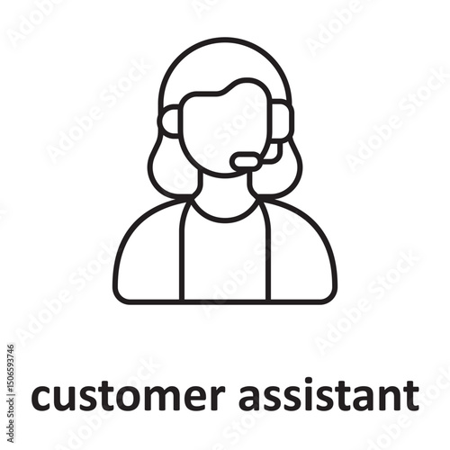 customer assistant :Vector Icon which can easily modify or edit