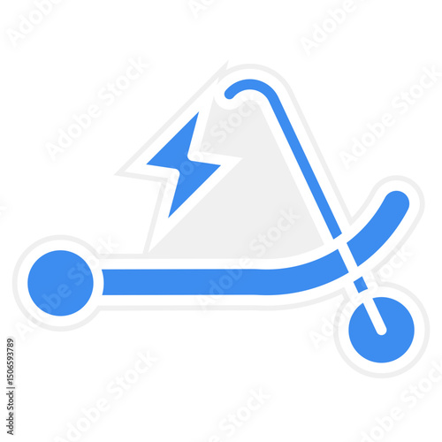 Electric Kick Scooter Icon Style
