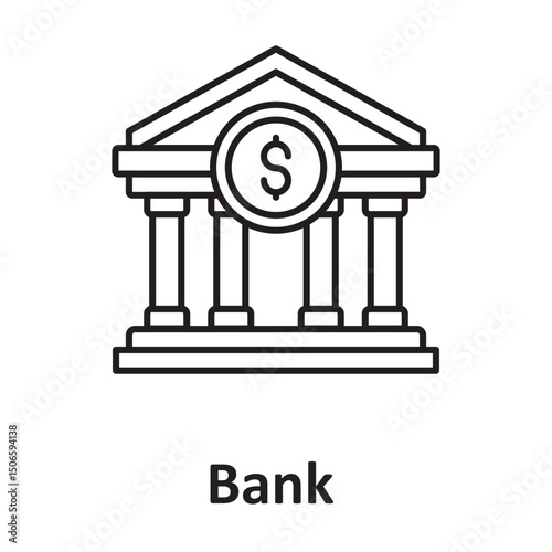 Bank :Vector Icon which can easily modify or edit