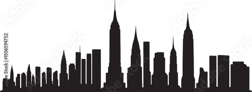 Famous City Skyline Bundle | Black Silhouette Vector
