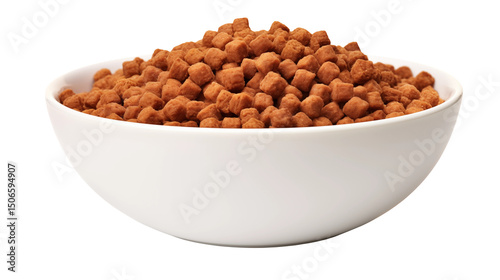 Crunchy Brown Cereal Bites in a White Bowl A Delicious Breakfast Treat Ready to Eat