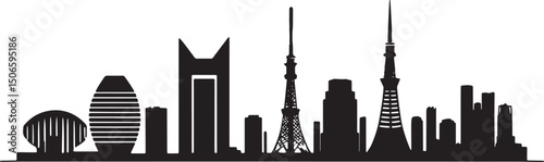 Famous City Skyline Bundle | Black Silhouette Vector
