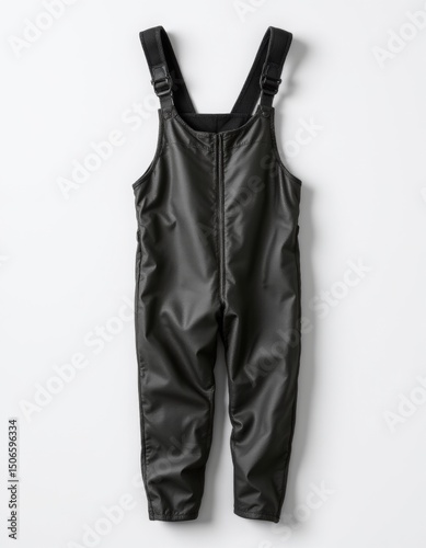 Black Rain Bib Overalls for Kids