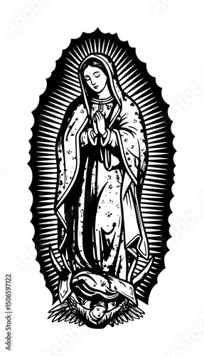 our lady of guadalupe – virgin mary religious vector illustration