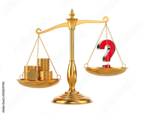 Scale on white background. Isolated 3D illustration