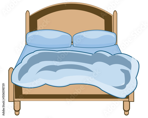 Double bed on white background is insulated