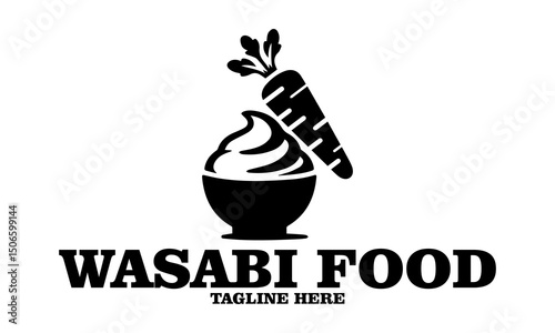 Wasabi japanese food vector illustration, wasabi vector icon illustration and wasabi logo design with white background