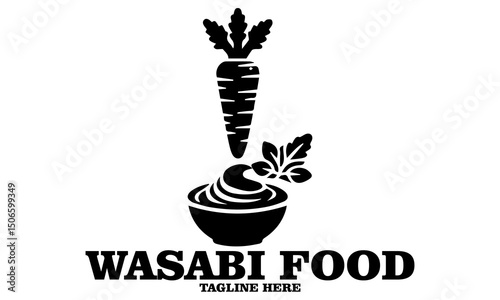 Wasabi japanese food vector illustration, wasabi vector icon illustration and wasabi logo design with white background