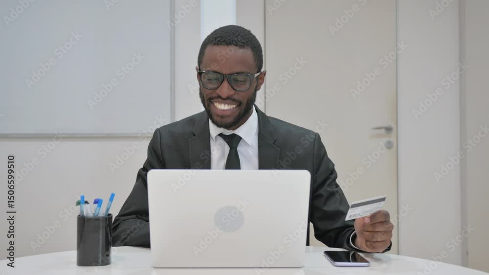 Businessman Happy with Online Shopping Transaction