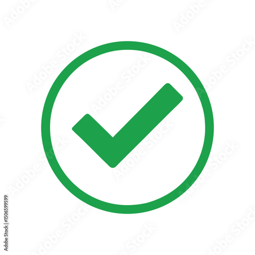 check mark button icon isolated on white background