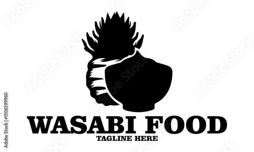 Wasabi japanese food vector illustration, wasabi vector icon illustration and wasabi logo design with white background