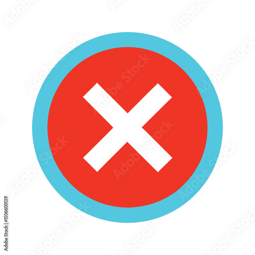 x mark button icon isolated on white background