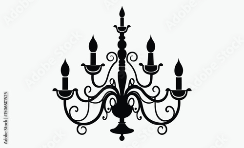 Chandelier Silhouette Illustration