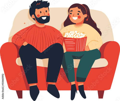 Friends Enjoying a Fun Movie Night with Popcorn