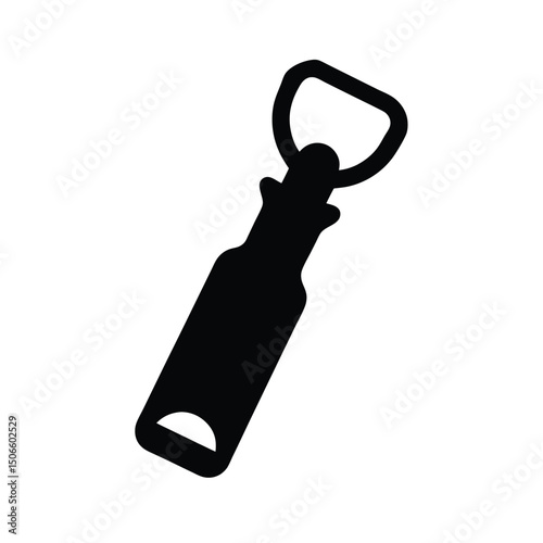 Bottle Opener Silhouette Vector.
