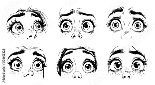 facial expressions child surprised cartoon vector
