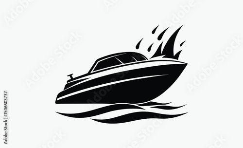 Speed Boat Silhouette