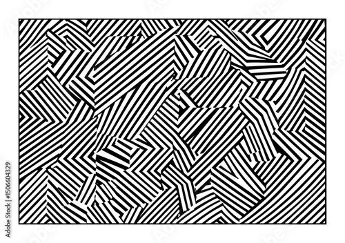 geometric stripes pattern with abstract shapes photo