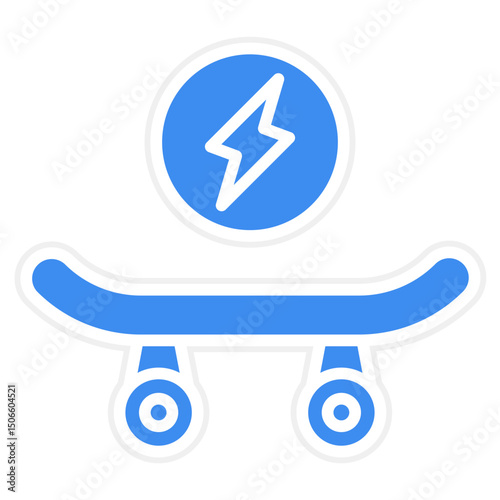 Electric Skateboard Icon Style