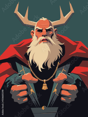 Vikings enjoying Valhalla illustration