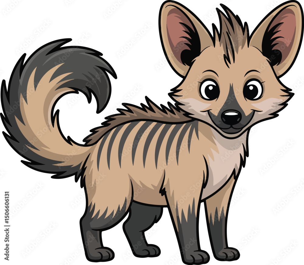 Obraz premium Cute Aardwolf Vector