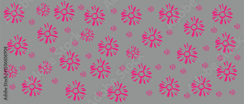 abstract, vector, monochrome, big flowers, all over textiles design, illustration digital image can be used for wrapping paper