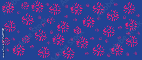 abstract, vector, monochrome, big flowers, all over textiles design, illustration digital image can be used for wrapping paper