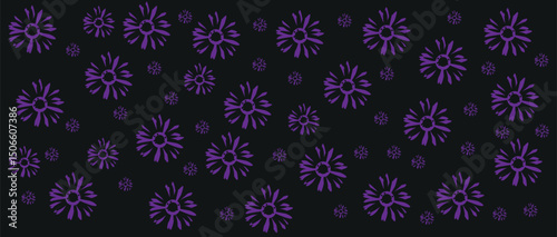 abstract, vector, monochrome, big flowers, all over textiles design, illustration digital image can be used for wrapping paper