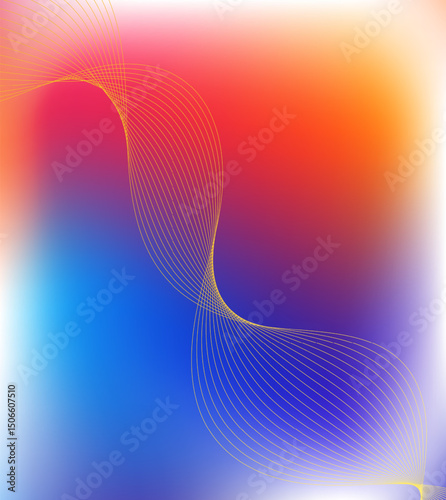 Colorful Gradient Abstract Wave Background with Vibrant Lines