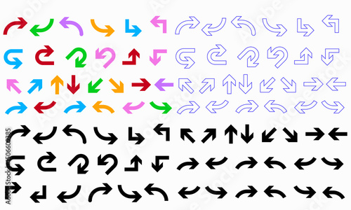 Arrows big black set icons, arrow icon, modern simple arrows, arrow vector collection cursor