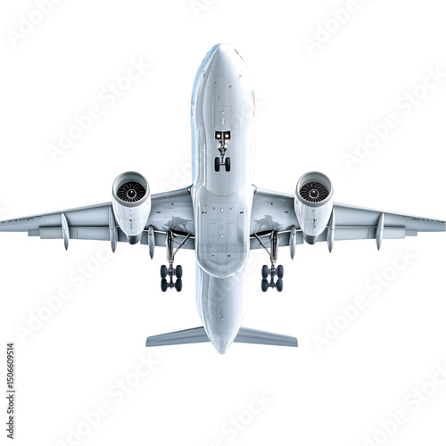 Airplane Overhead View Landing Gear Down, Ready for Touchdown photo