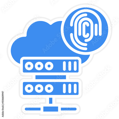 Biometric Cloud Storage Icon Style