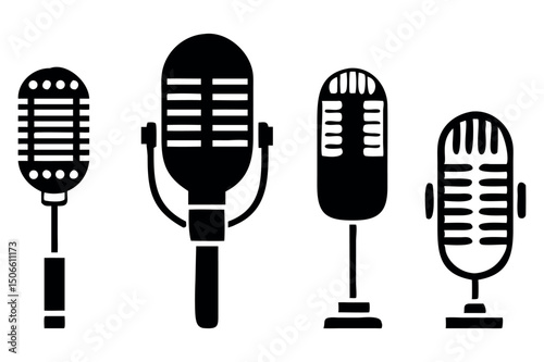 Classic Mic Silhouettes and Vectors