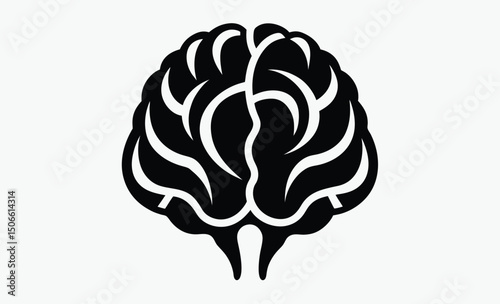 Brain Silhouette Vector Icon