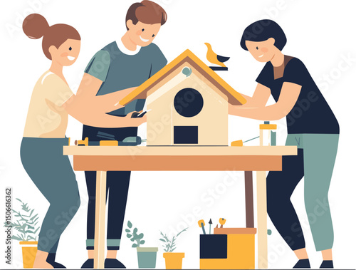 Building a Birdhouse in a Workshop